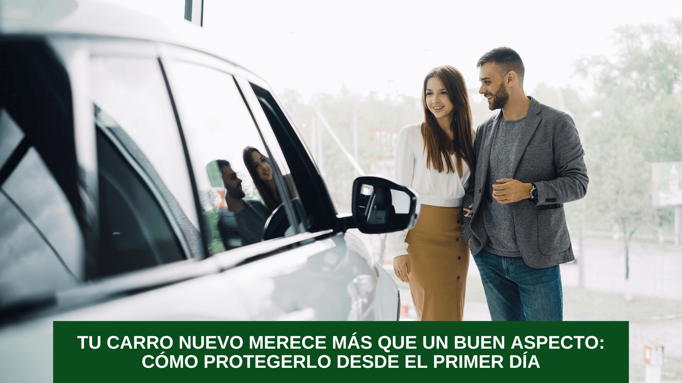 Vehículo nuevo protegido con soluciones de protección automotriz.